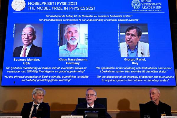 Three share physics Nobel Prize for work on climate change