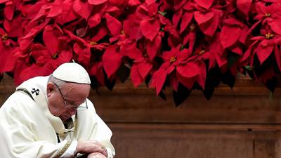 Pope urges Christians to forgo the materialism of Christmas