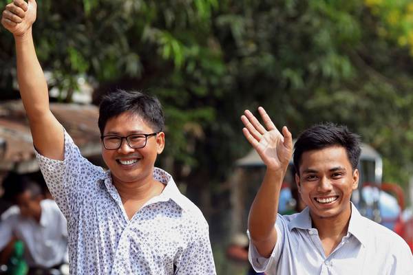 Two Reuters reporters freed in Myanmar