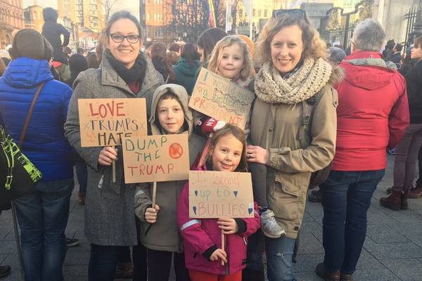Hundreds protest against Trump at Belfast ‘Sister Rally’