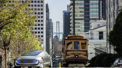 Riding through the streets of San Francisco in a driverless car