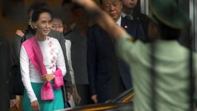 Nobel laureate Aung San Suu Kyi makes awkward visit to  China