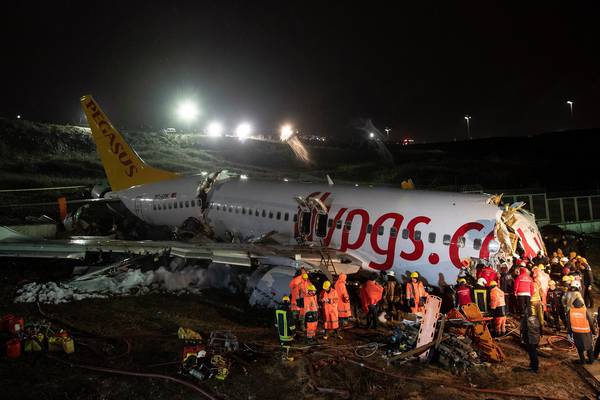 Three dead after plane skids off runway in Istanbul
