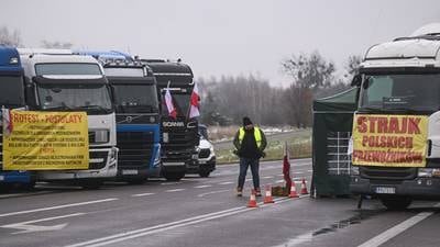 Slovak border crossing with Ukraine blocked as wider truck protest looms