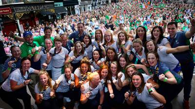 Thousands welcome Irish hockey team home after World Cup successes