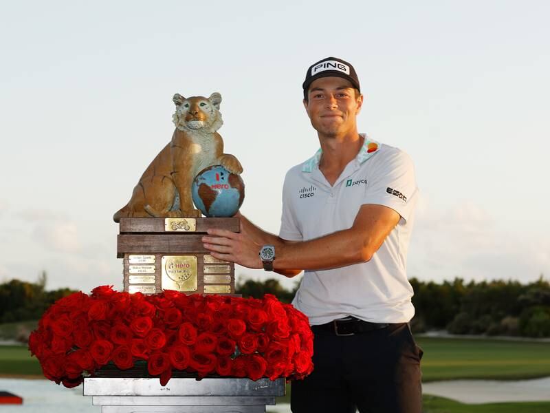 Viktor Hovland recovers from possible collapse to defend Hero World Challenge
