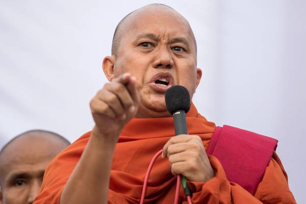 Myanmar police hunt radical Buddhist monk over Suu Kyi comments