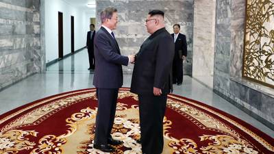 Leaders of two Koreas hold surprise meeting as Trump revives summit hope