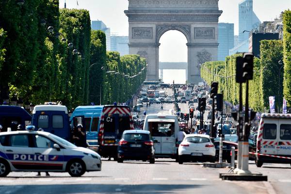 French police van rammed by car carrying explosives in Paris