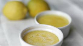 Lemon posset with  fennel seed biscotti