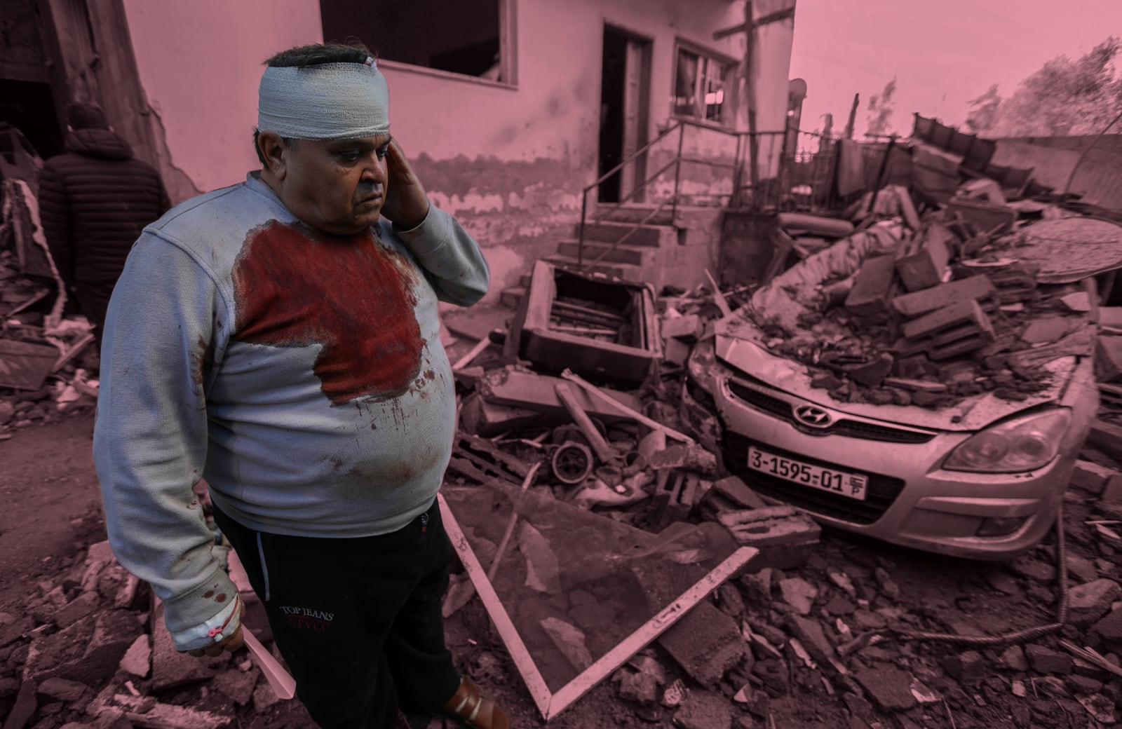 An injured man following Israeli air strikes in Rafah, Gaza. Photograph: Getty Images