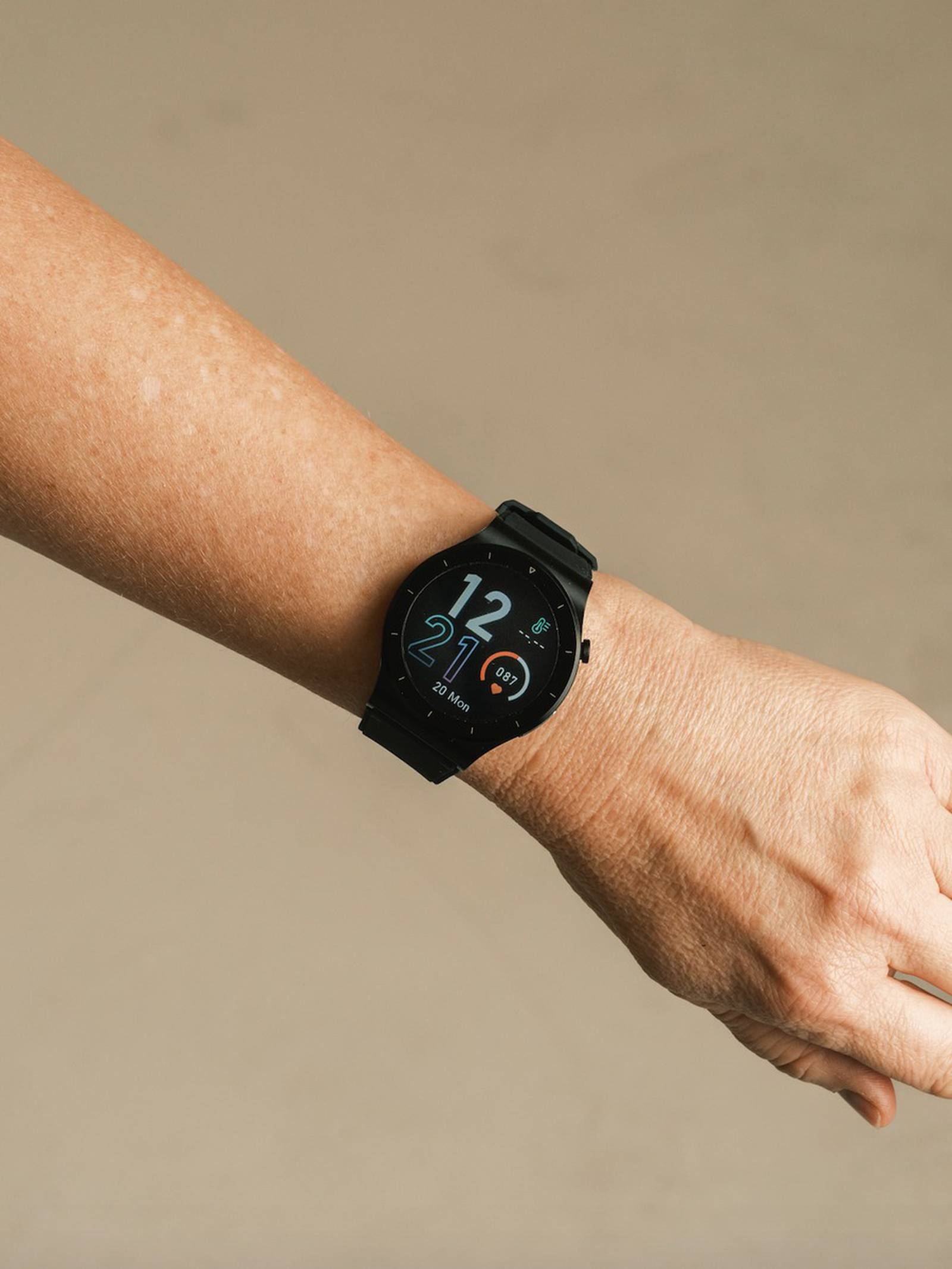 A black smartwatch
