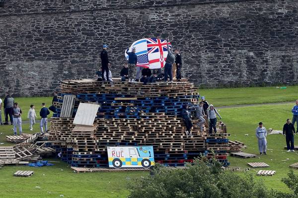 Petrol bombs fired at police at Derry bonfire site