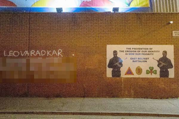 Varadkar’s address daubed on Belfast wall in latest graffiti threat