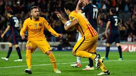 Luis Suarez double gives Barcelona first leg advantage