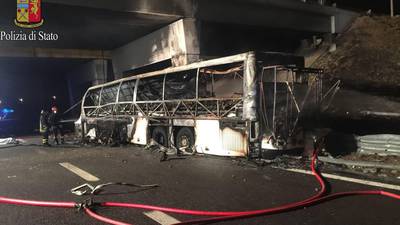 Sixteen dead after school tour bus crashes on Italian motorway