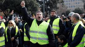 Spanish taxi drivers take to streets in Uber protest