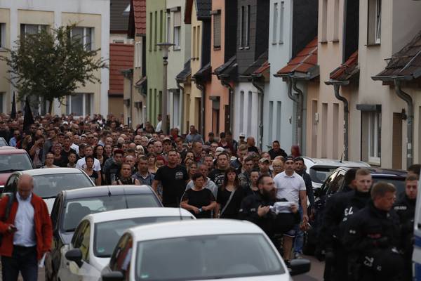 Protesters gather following man’s death in German town