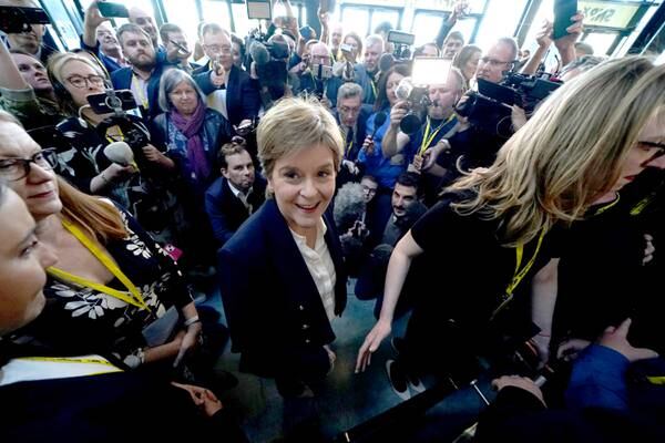 Sturgeon makes surprise appearance at Yousaf’s first SNP conference as leader