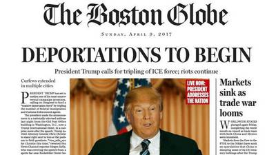 Boston Globe fake front page: What if Trump were president?