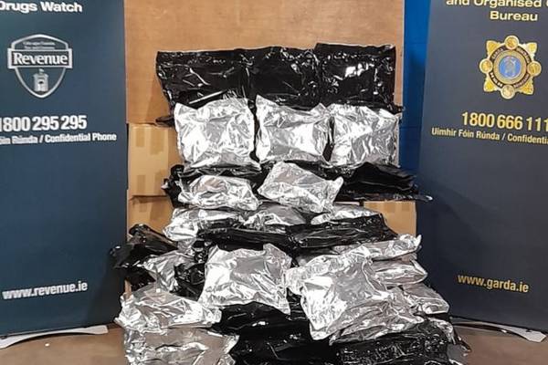 Vehicle stop results in €1.63 million drugs find in Dublin