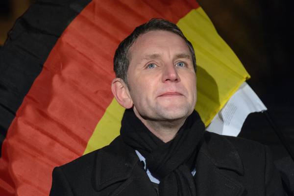 Leading far-right politician goes on trial in Germany charged with using Nazi slogan