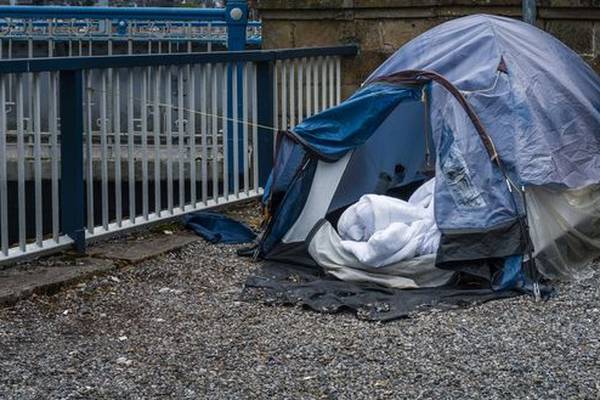 Rising numbers of homeless living in tents in Dublin city centre