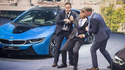 BMW chief executive  collapses at Frankfurt car show