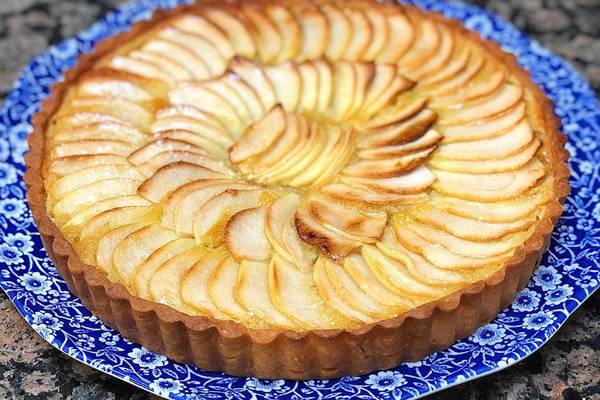 A delicious frangipane apple and almond tart enriched with a splash of Irish apple brandy