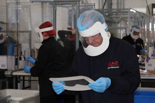 Donegal packaging company switches to producing 1m face shields per day