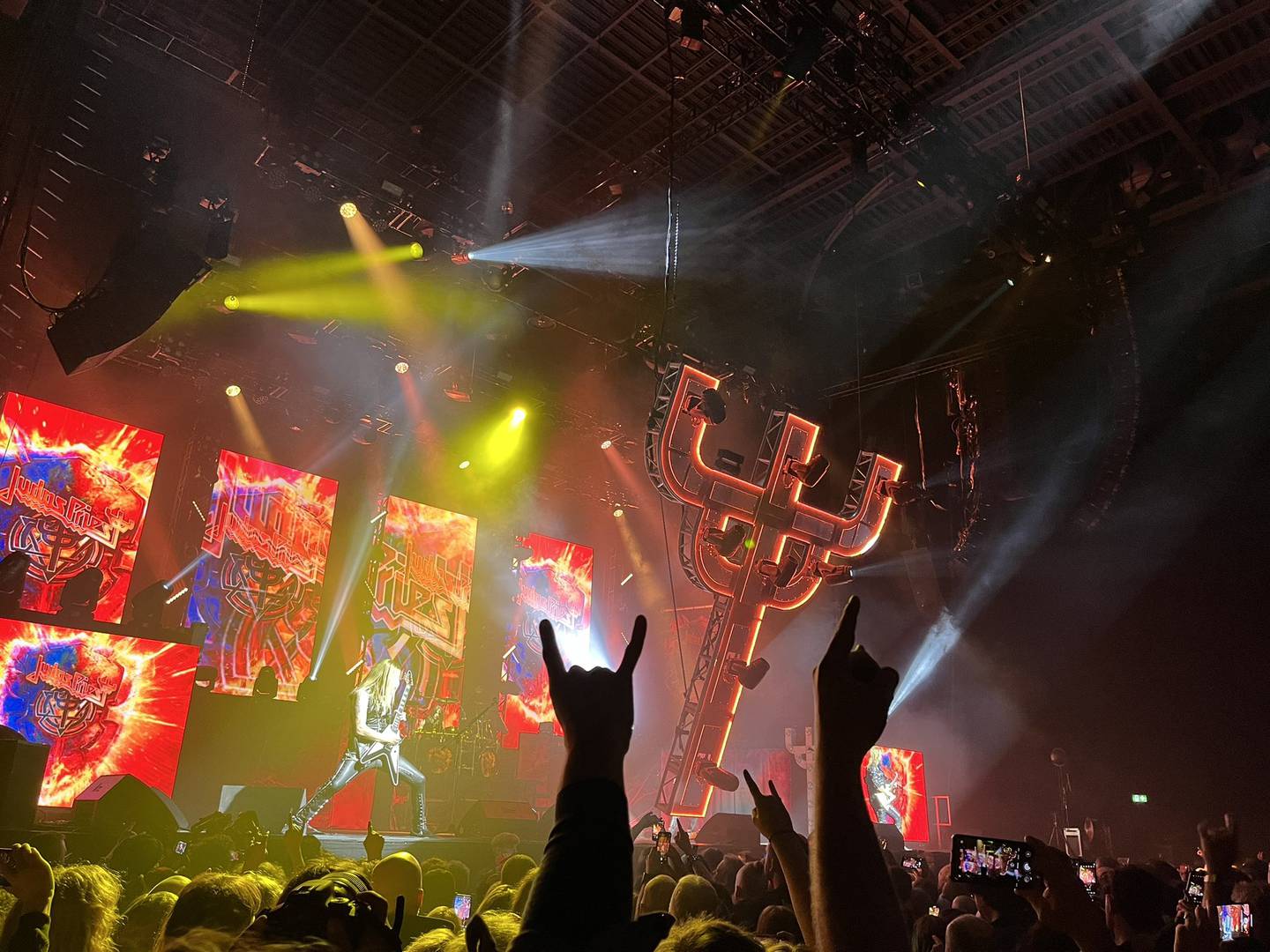 Judas Priest performing at 3Arena, Dublin, on March 15th, 2024. Photograph: Dr Claire B /X (Twitter)