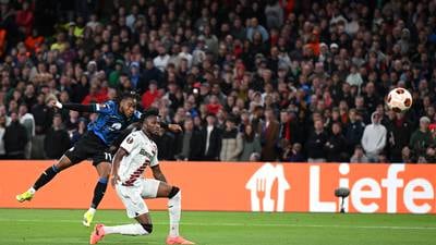 Lookman hat-trick for Atalanta wipes out Bayer Leverkusen’s treble dream in Dublin