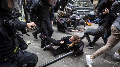 Angry scenes mar Spanish prime minister’s Barcelona visit