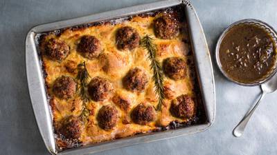 Yotam Ottolenghi’s meatball toad-in-the-hole