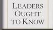 Leaders ought to know