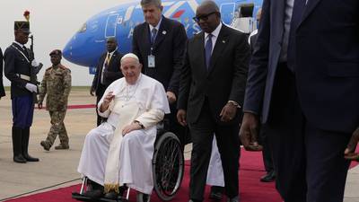 Pope begins three-day visit to DRC before travelling on to South Sudan