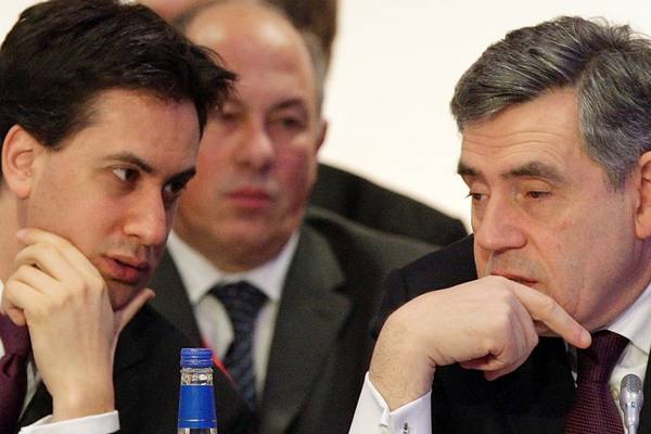 Gordon Brown and Ed Miliband try to fix the world