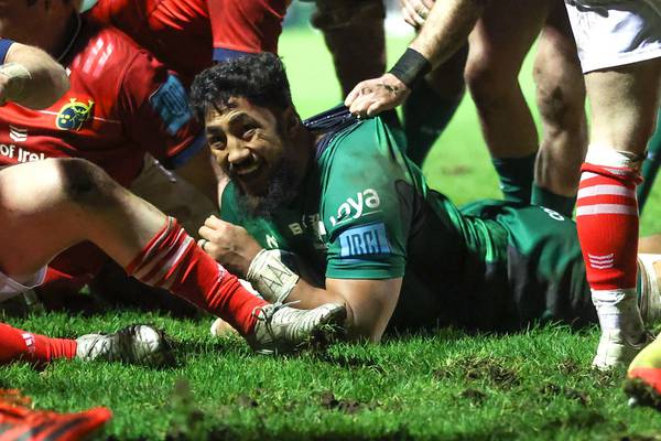 Bundee Aki’s try sees Connacht edge tempestuous clash with Munster