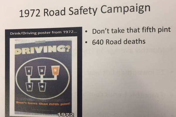 Garda defends use of ‘fake’ poster from 1972 drink driving campaign