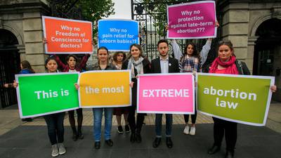Protesters object to ‘inhumane’ abortion legislation before Dáil