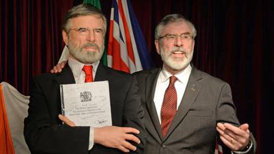 Gerry Adams waxwork takes its place at peace process memorial