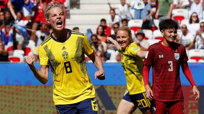 Rampant Sweden pummel Thailand to book last 16 spot