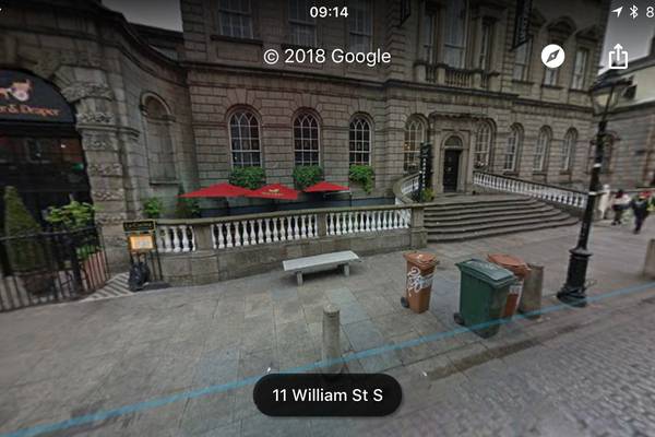 What happened to the public bench outside Dublin's Powerscourt Centre?