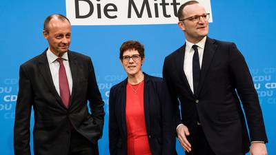 Frontrunners to succeed Merkel make pitch for women’s support