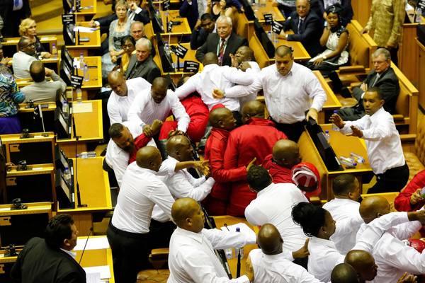 Fighting in South Africa parliament
