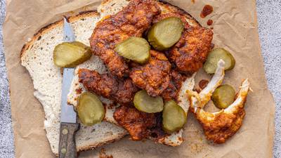 Nashville fried chicken with home-made pickles