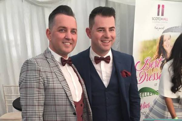 Dapper duo become first gay couple to win best dressed at Bellewstown