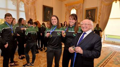 President welcomes winning women’s ultimate frisbee team to the Áras