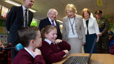 President Higgins praises use of recycled computers to aid children
