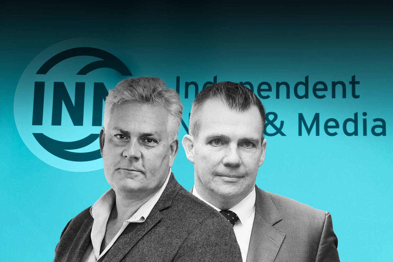 Independent News and Media/Mediahuis's settlement with Gavin O’Reilly (left) and Karl Brophy (right) is understood to include several hundred thousand euro for each man in respect of claimed damages. It is also understood to include several hundred thousand euro in respect of their legal fees.